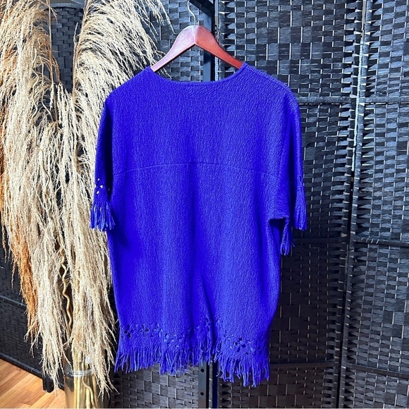 MaxiMa purple vintage fringe top with floral design size 2X plus - Picture 7 of 7
